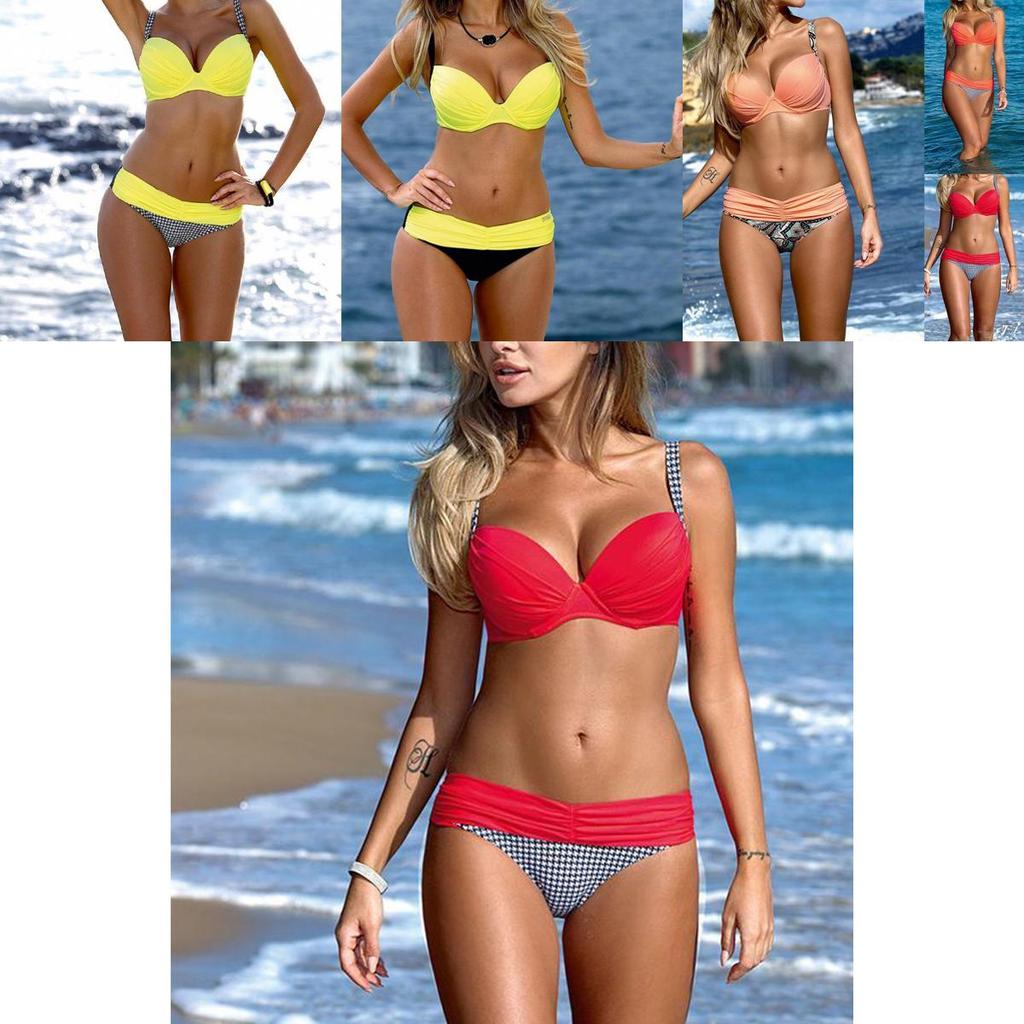 Premium Quality Women Sexy Swimsuit Beach Bikini Bathing Suit Padded Patchwork Set