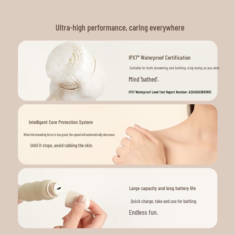 DOCO LAB Electric Bath & Massage Brush CN plug (adapter included)