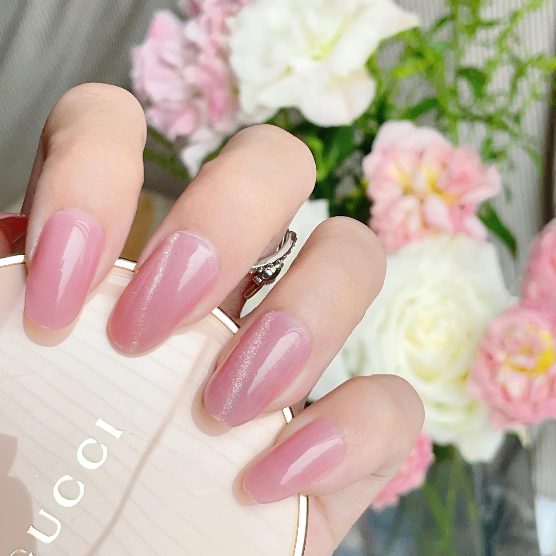 

Medium-Length Pink Cat Eye Press-On Nails