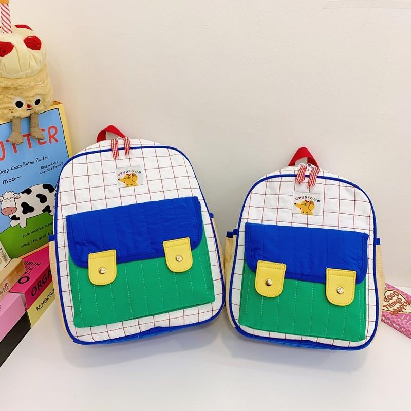 Stylish And Trendy Korean Style Plaid Backpack For Boys And Girls In Vibrant Colors