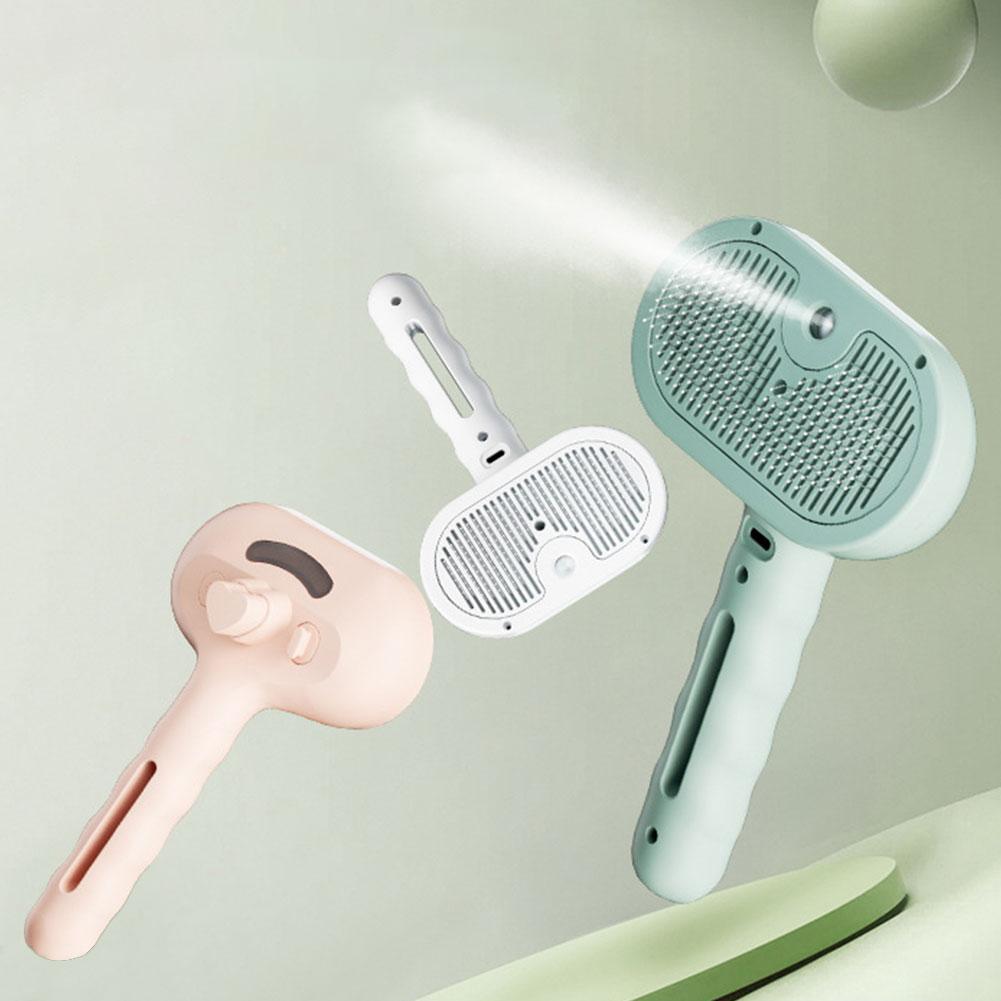 3 in 1 Cat Steam Brush with Release Button Cat Grooming Brush Pet Brush Pet Hair Cleaning Brush Comb for Cats Dogs Small Animals