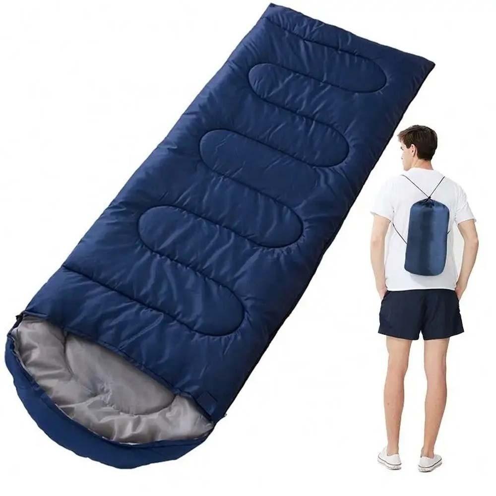 

Hooded Camping Sleeping Sack Anti-splash Water Single Sleeping Bags Outdoor Travel темно-синий