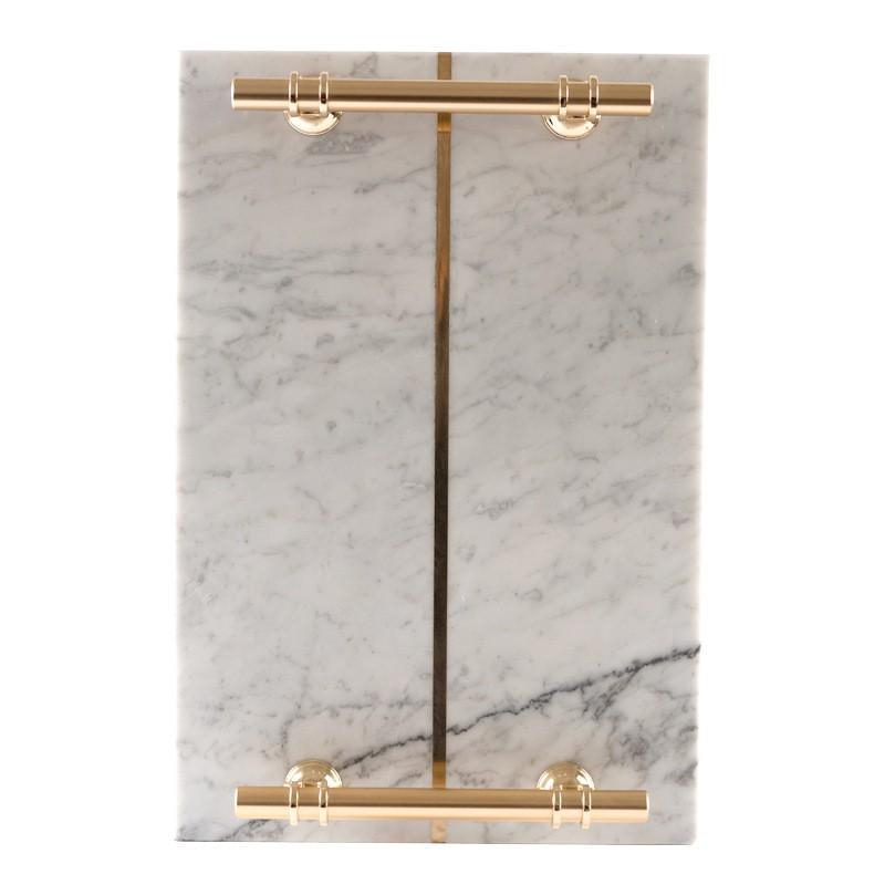 Nordischer Stil Marmor Serviertablett Schmuck Kosmetik Dekoratives Display 30x20cm Quadratische Stein Schale