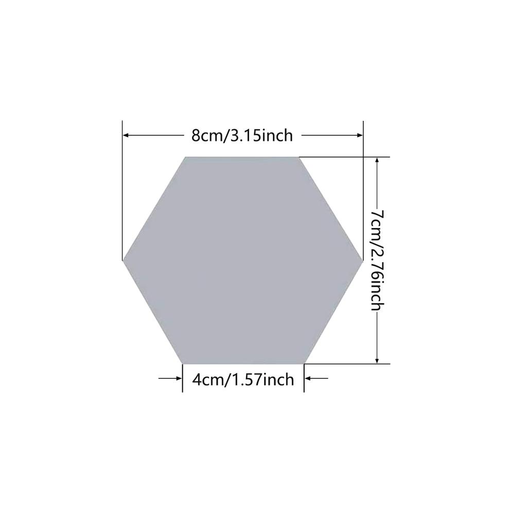 5-20Pcs Silver Hexagon Art Mirror Acrylic Wall Stickers with for DIY Home Art Bedroom Living Room Wall Decoration Diameter 4.6cm-23cm