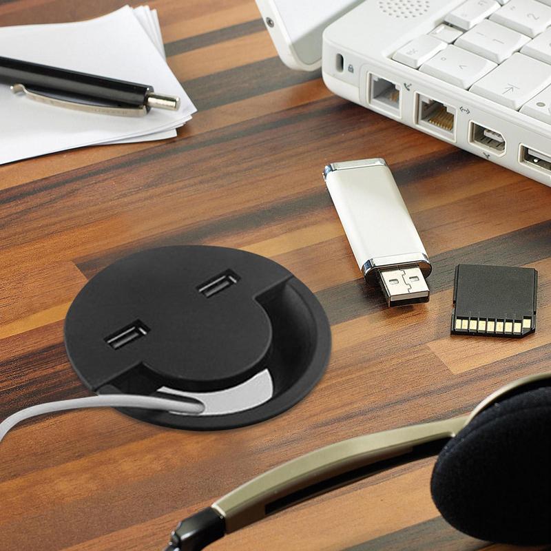 Desk Charger Organizer Phone Cord Holder Laptop And Charger Cord Organizer Desktop Accessories Round Smile Design For Home