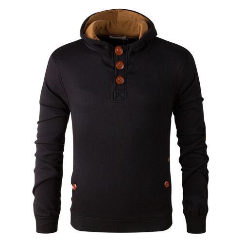 Mens Cowl Winter Neck Hooded Sweatshirt Coat Jacket Outwear Sweater Tops Jumper