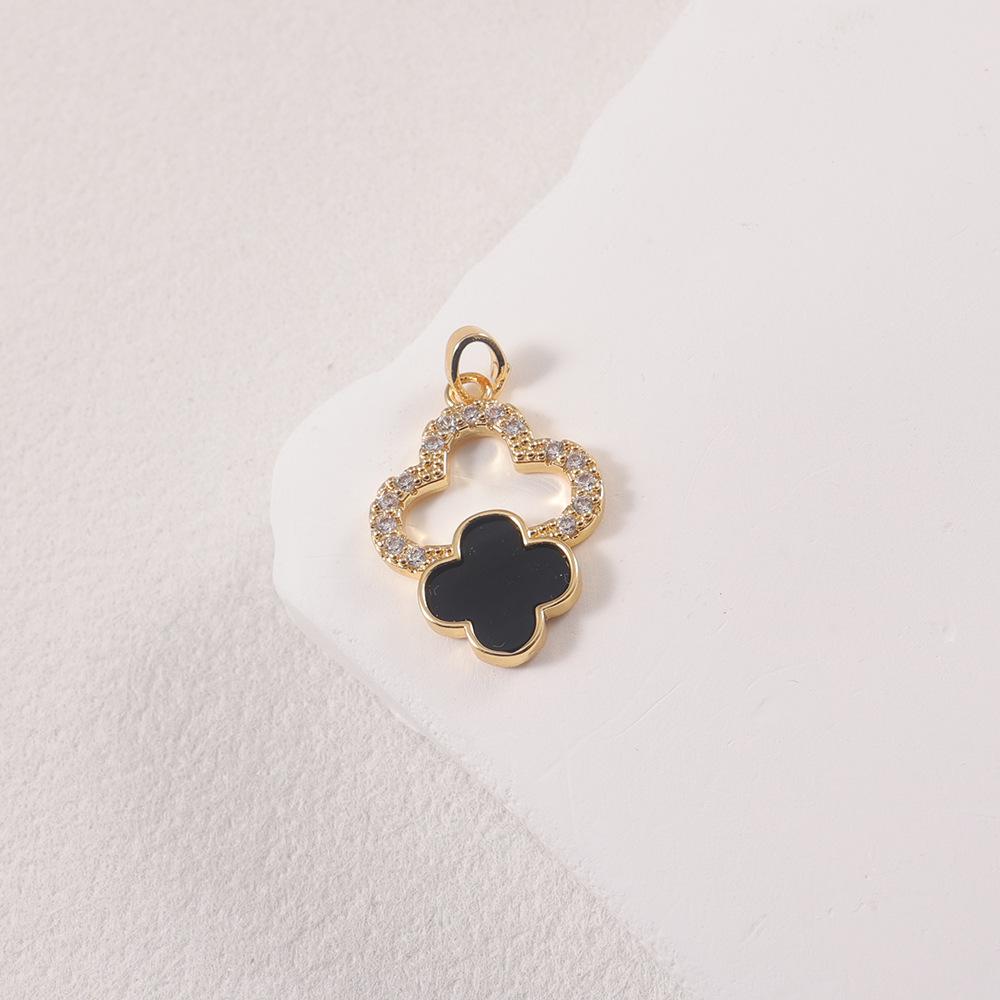 Многоцветный кулон-цветок четырехлистный клевер со стразами: Женское эмалированное колье и браслет Модный аксессуар