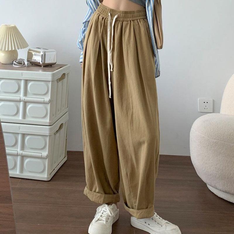 High-waisted Japanese Loose Radish Pants for Women in Autumn, Casual Pear-shaped Figure Wide-leg Pants