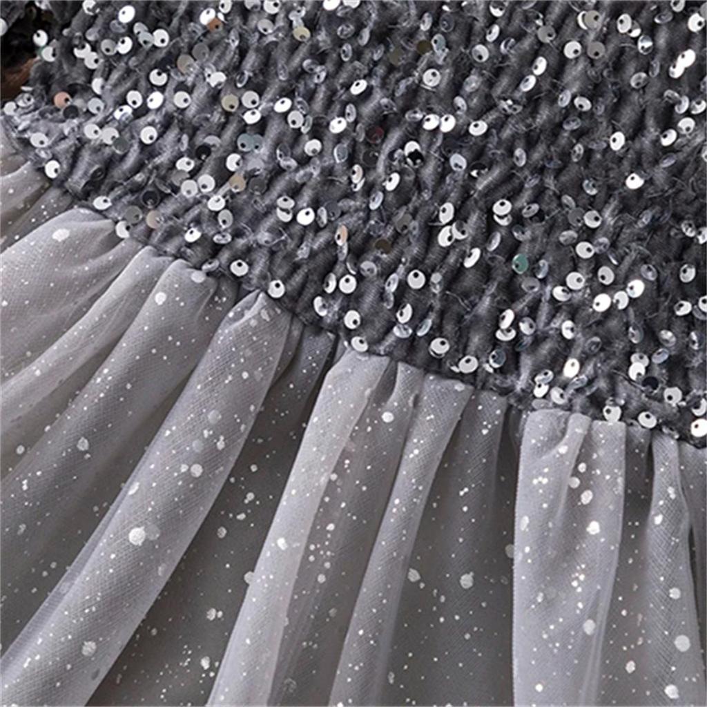 Rochii de petrecere prințesă pentru fete cu paiete pentru 3-8 ani, aniversare, nuntă, seară, rochie de bal de primăvară, toamnă, rochie cu mânecă lungă pentru copii