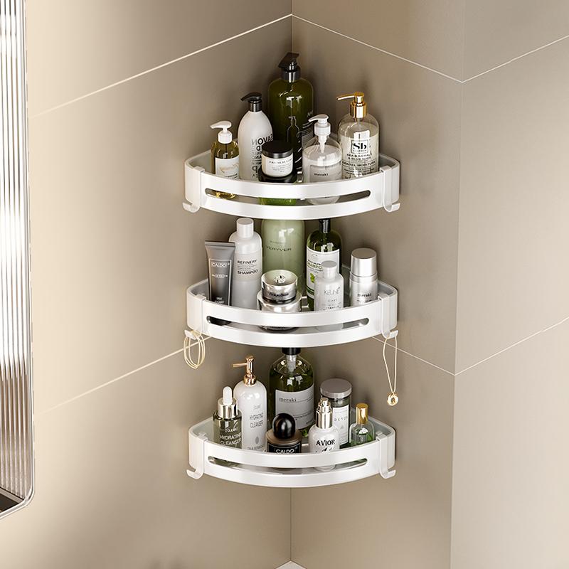 Bathroom Accessories Shelf Shower Shelves Shampoo Storage Rack Kitchen Storage Holder Punch-Free Wall Mounted Organizer
