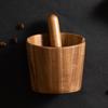 Espresso Knock Bin with Wooden Detachable Bar Coffee Grounds Dump Bin for Restaurant Office Kitchen