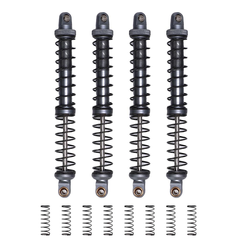 4Pcs 1/10 Model Car Dual Spring Shock Damper Alloy 1/10 RC Dampers with 8 Spare Springs 120mm