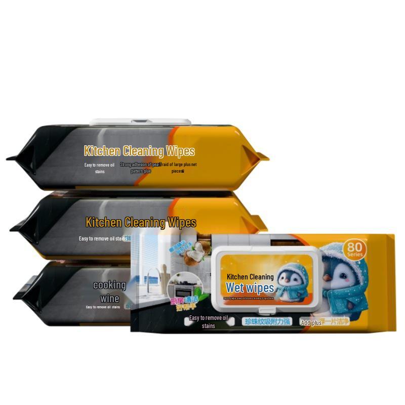 Extra-Thick Hanging Kitchen Wet Wipes for Stain and Oil Removal