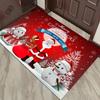 Christmas Santa Snowman Reindeer Pattern Door Mat Festive NonSlip Rug For Front Door Entryway Christmas Party Decor Festival
