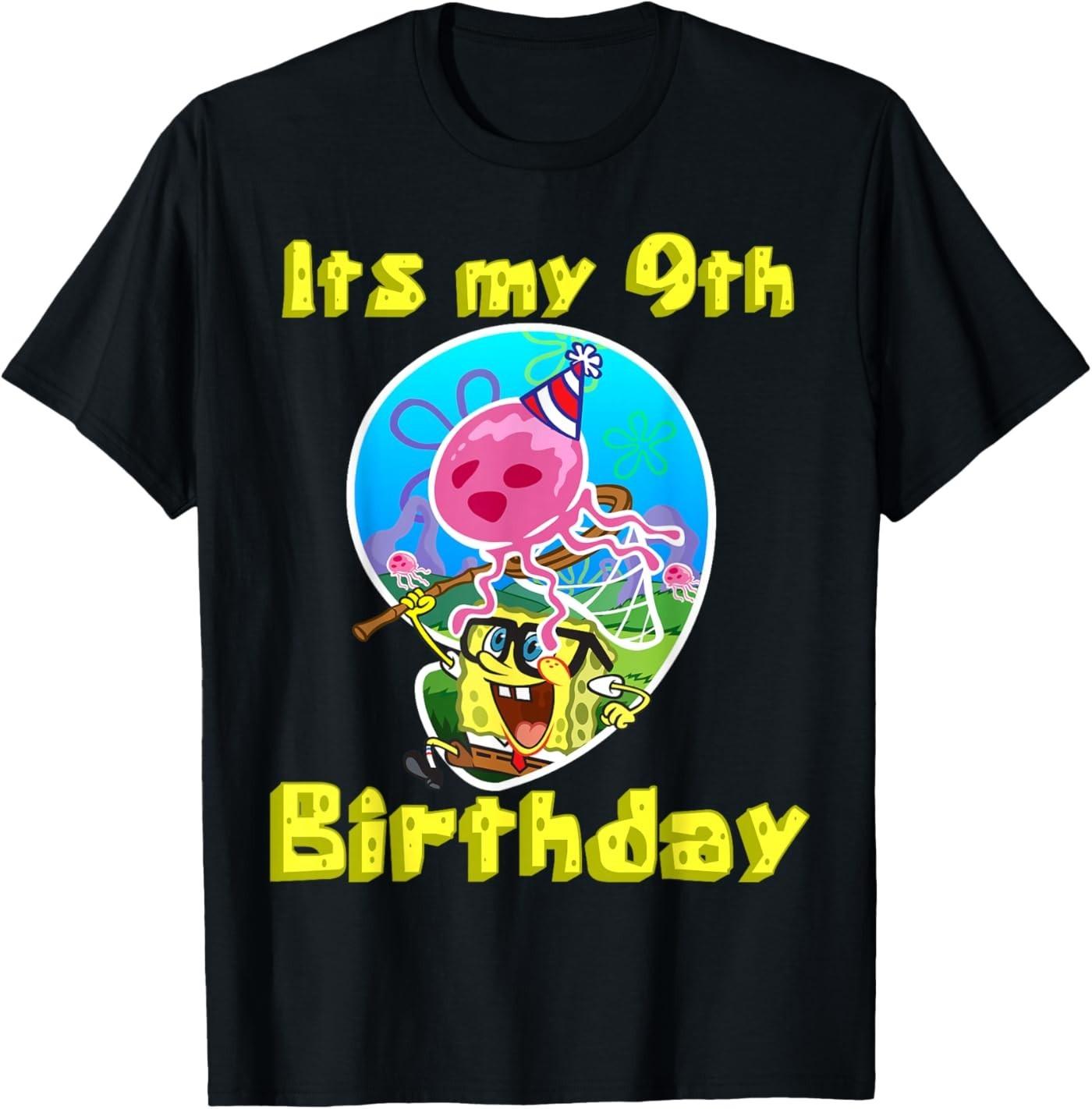 SpongeBob 9th Birthday Its my 9 Birthday Ninth Birthday Gift T-Shirt L