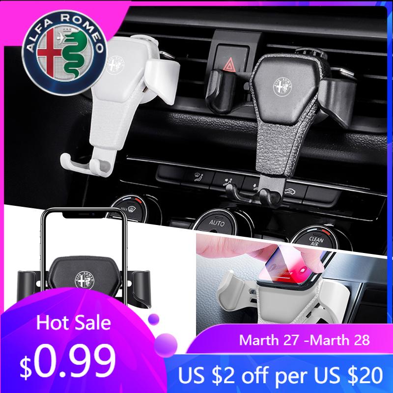 For Alfa Romeo Gravity Car Air Vent Clip Mount Mobile Cell Stand Smartphone GPS Support For Alfa Romeo 147 159 156 Giulietta GiuCC5