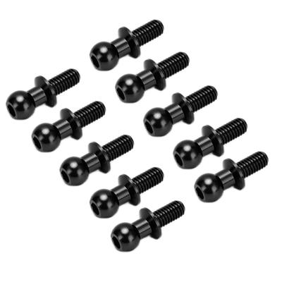 Tamiya TT01 TT02 RC Araba için 10 adet Metal Bilyalı Başlı Vida Bağlantı Çubuğu Amortisör UcuSiyah