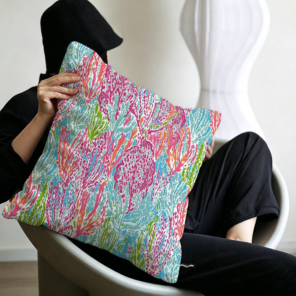 Fashion Lilly Pulitzer Pillow Cushion Cover Pillowcase Living Room Sofa Home Decor Customized