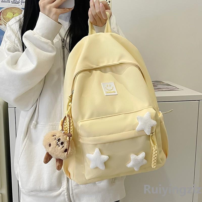 Ladies Schoolbag Cute Star College Student Travel Backpack Simple And Versatile High School Student Backpack