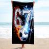 1PC Custom Name "Powerful Soccer Celebration" Beach Towel Highly Absorbent And Sand-Resistant Towel for Swimming, Pool, Yoga, And Travel Lightweight