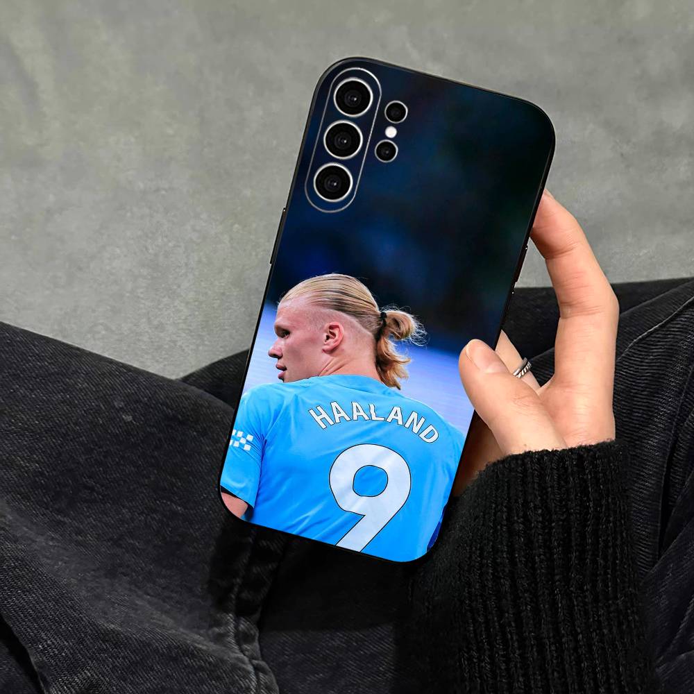 Football Star E-Erling H-Haaland Phone Case For Samsung S25,S24,S21,S22,S23,S30,Ultra,S20,Plus,Fe,Note,10,9,5G Black Cover