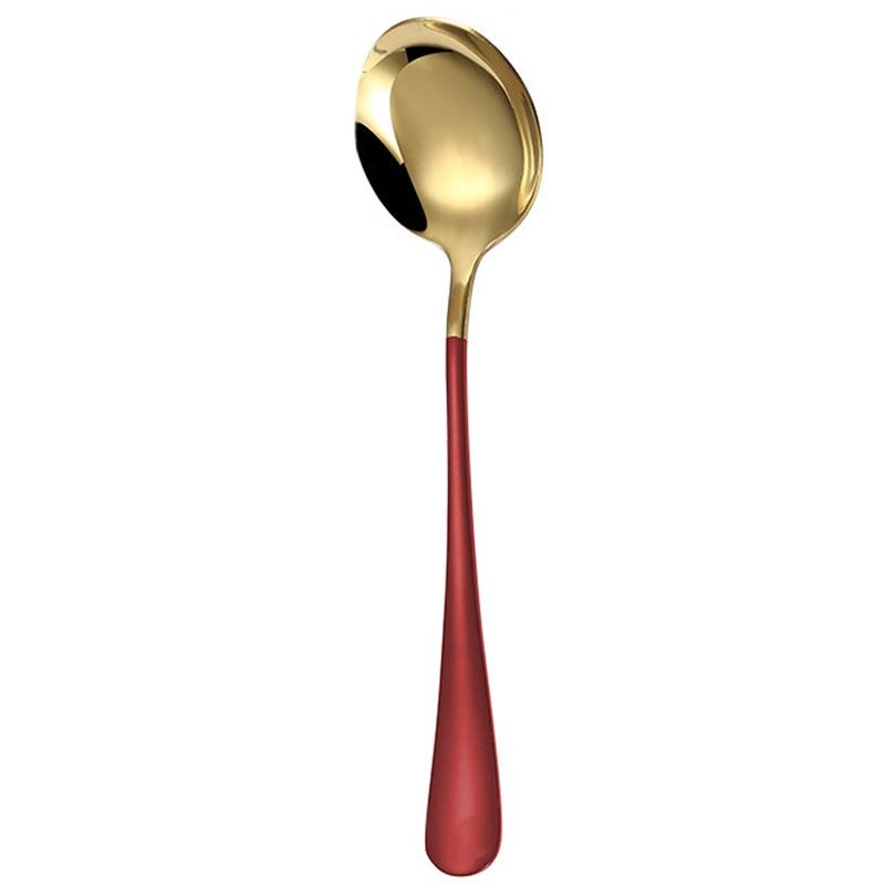 304 Stainless Steel  Spoon Coffee Spoon Round Head Spoon Dessert Mixing Spoon Kitchen Tableware Cutlery