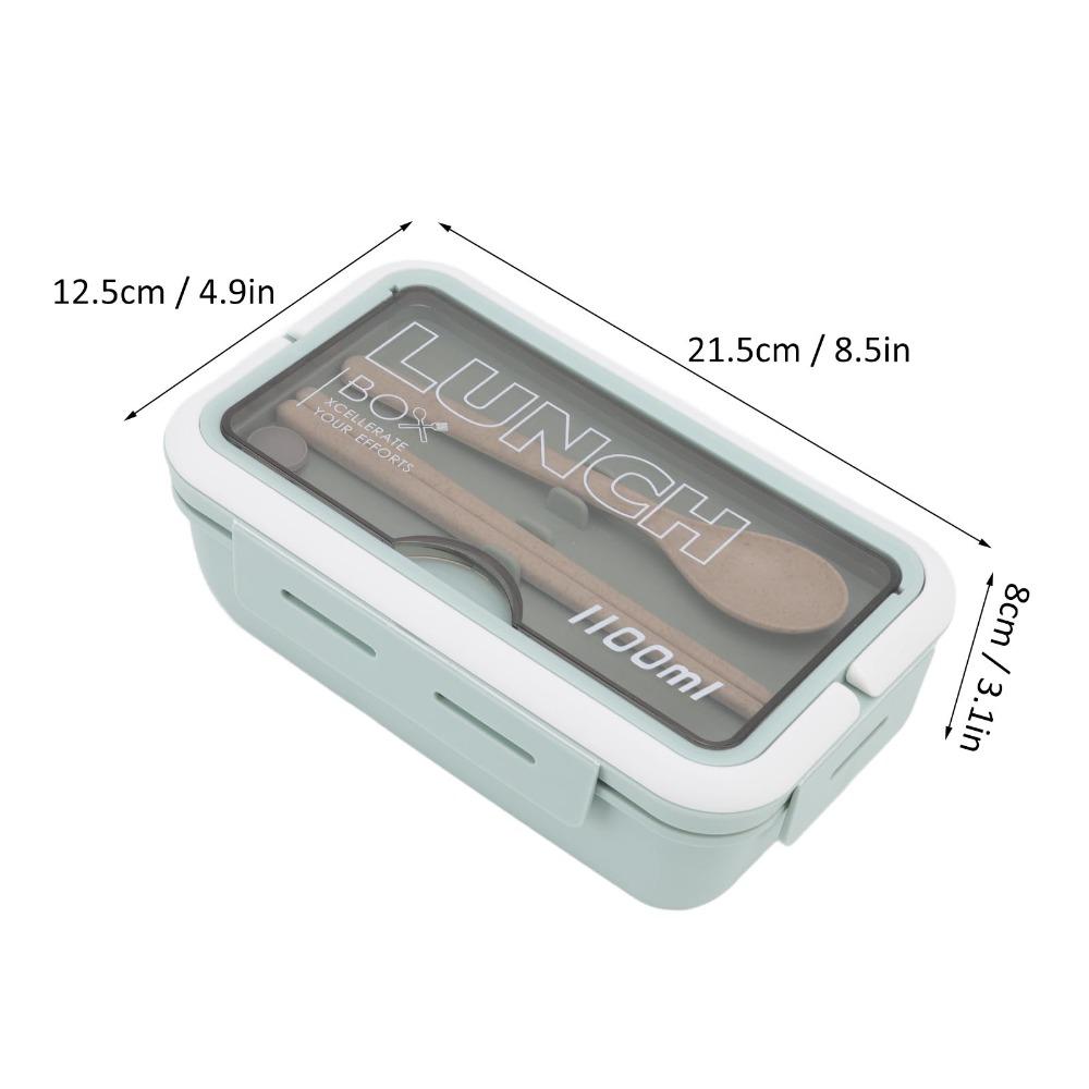 2PCS 1.1L Insulated Lunch Box 2 Compartment Food Storage Container Leakproof Lunch Box  For Travel