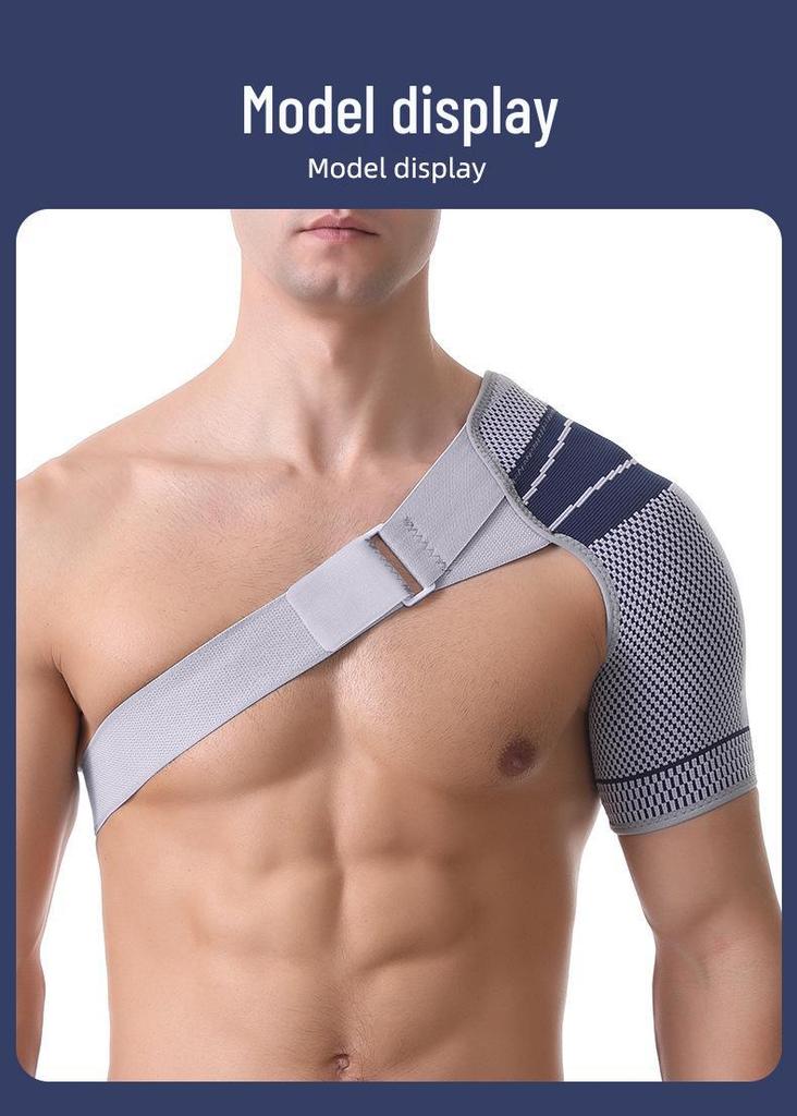 Adjustable Compression Shoulder Protector for Men - Adult Sports Shoulder Pad for Weightlifting and Strain Support