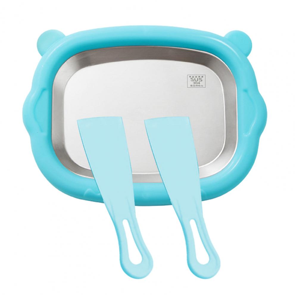 

Fried Yogurt Machine Freezing Yogurt Machine Ice Cream Roll Maker Freezing Tray with 2 Spatulas Ice Cream Roll Maker Tray синій