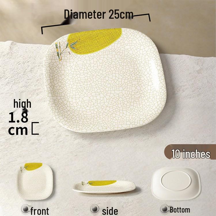 Melamine Rectangular Porcelain-Style Plate for Hot Pot & Side Dishes