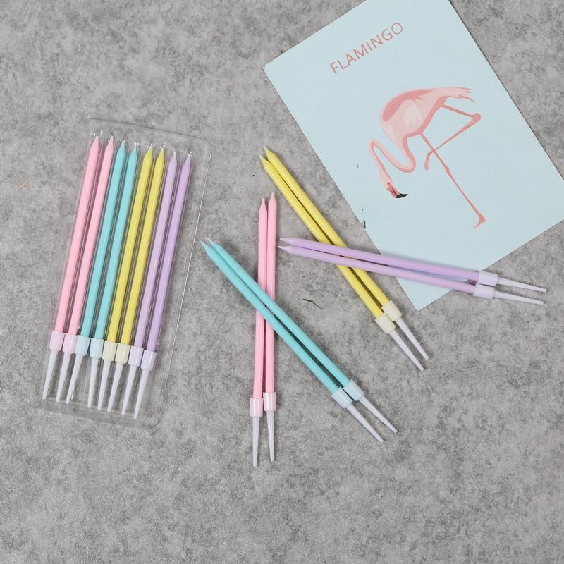 8-Piece Boxed Gradient Rainbow Birthday Pencil Candles