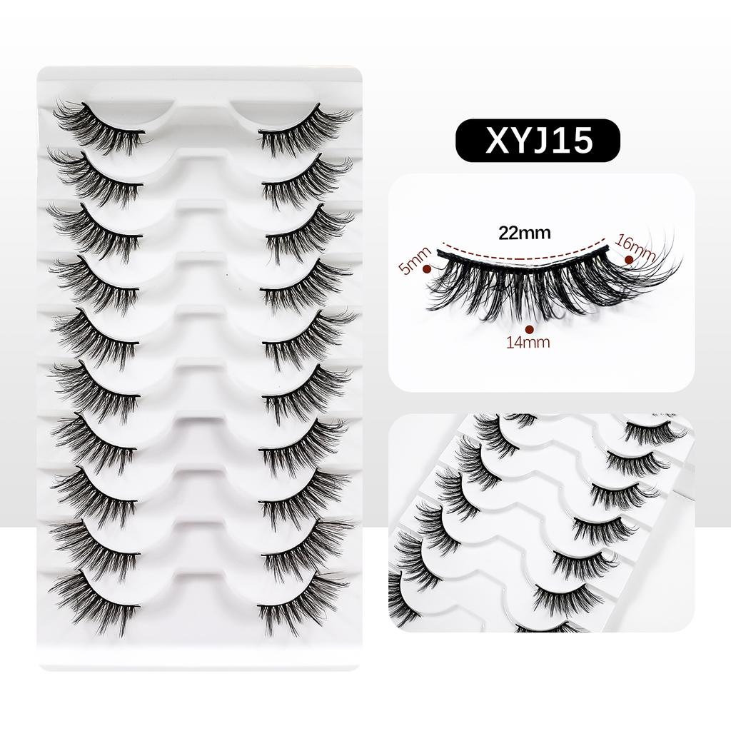 10 Pairs Half Lashes Free Shipping Fluffy Wispy Natural False Eyelashes Cheap Makeup Cat Eye Eyelashes