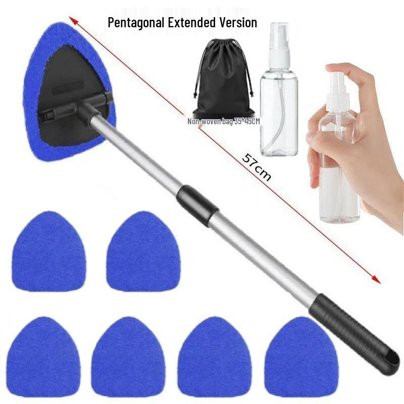 Telescopic Microfiber Car Window Cleaning Brush & Scraper