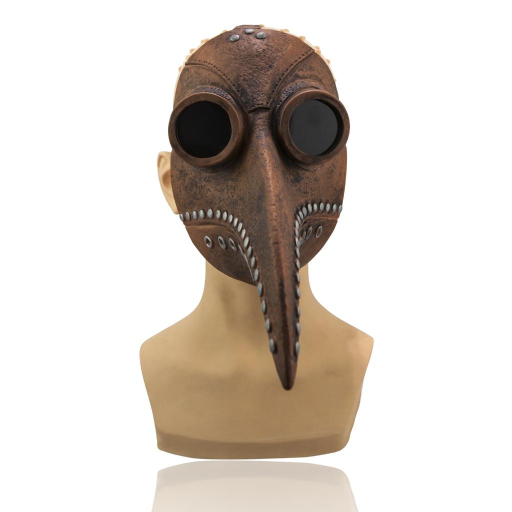 Halloween Plague Doctor Mask Crow Bird Beak Black Death Virus Death Mask Party latex headgear