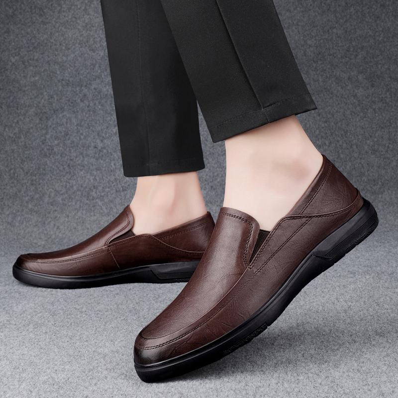 Erkek Rahat Sürüş Ayakkabısı Gerçek Deri Erkek Kaymaz Loafer Yüksek Kalite Erkek Slip on Düz Ayakkabılar Klasik Erkek Ayakkabıları Düğün