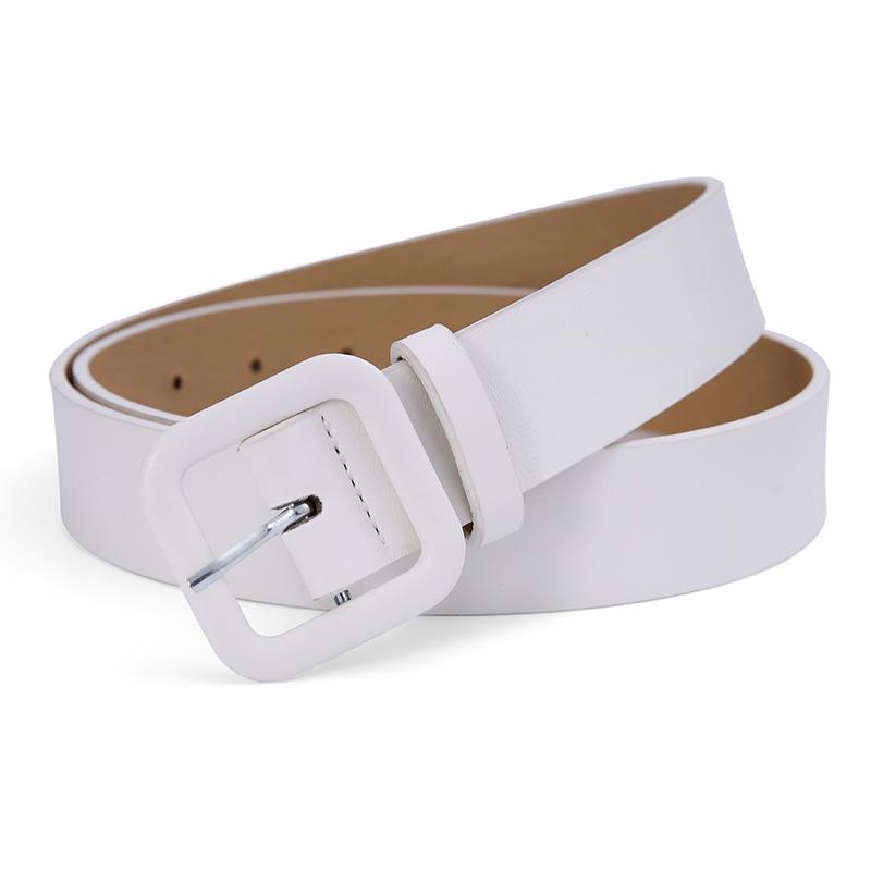 Women's Versatile Black Leather Belt - Korean Style Fashion Accessory for Jeans