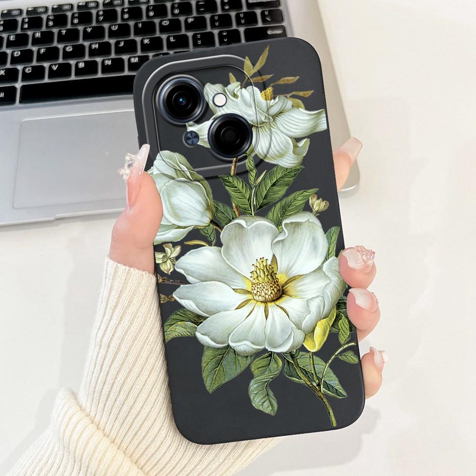 For Tecno Spark Go 1 Case 6.67" Beautiful Flower Painted Cover Soft Silicone Phone Case For Tecno SparkGo 1 Go1 Capa Coque