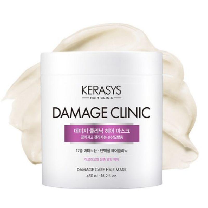 KeraSys Damage Clinic Protein Haarmaske 450ml – Intensive Protein-Behandlungsmaske für trockenes & geschädigtes Haar white