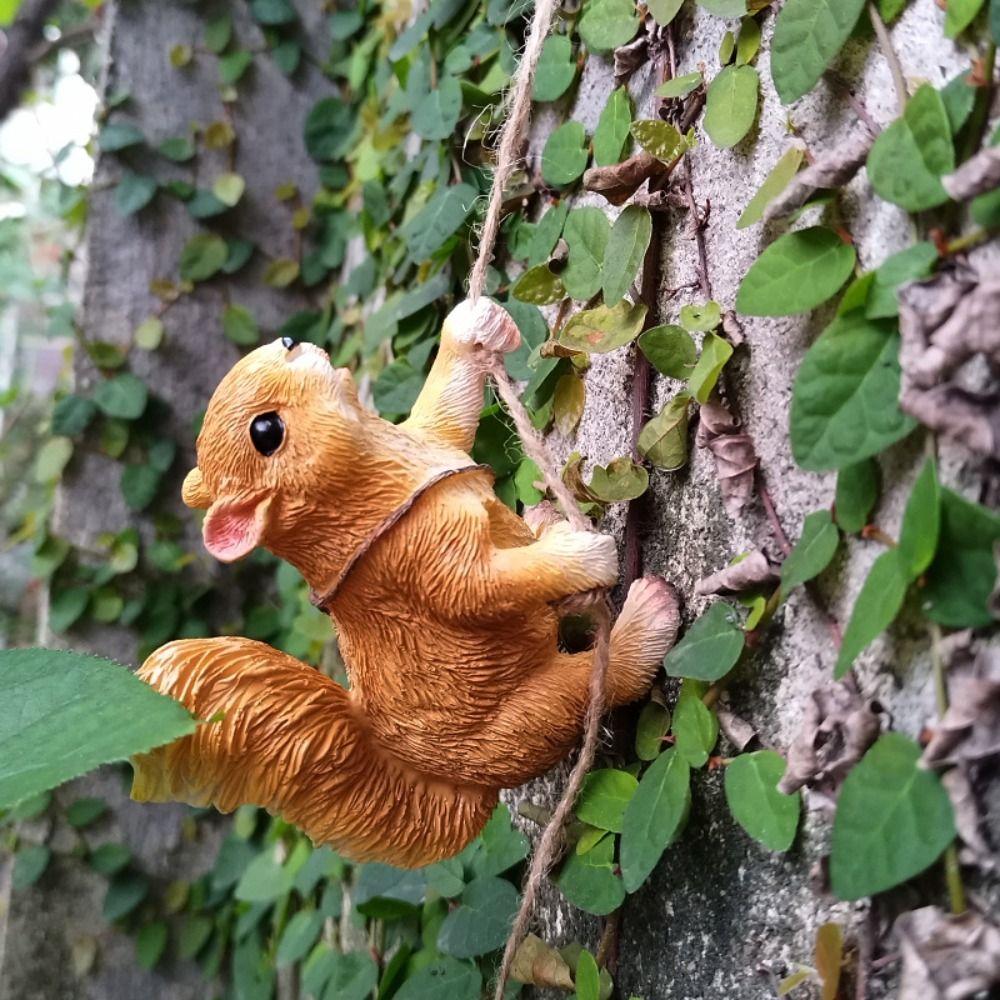 Resin Crafts Climbing Rope Squirrels Statue Ornaments Monkey Figurine  Home Decoration