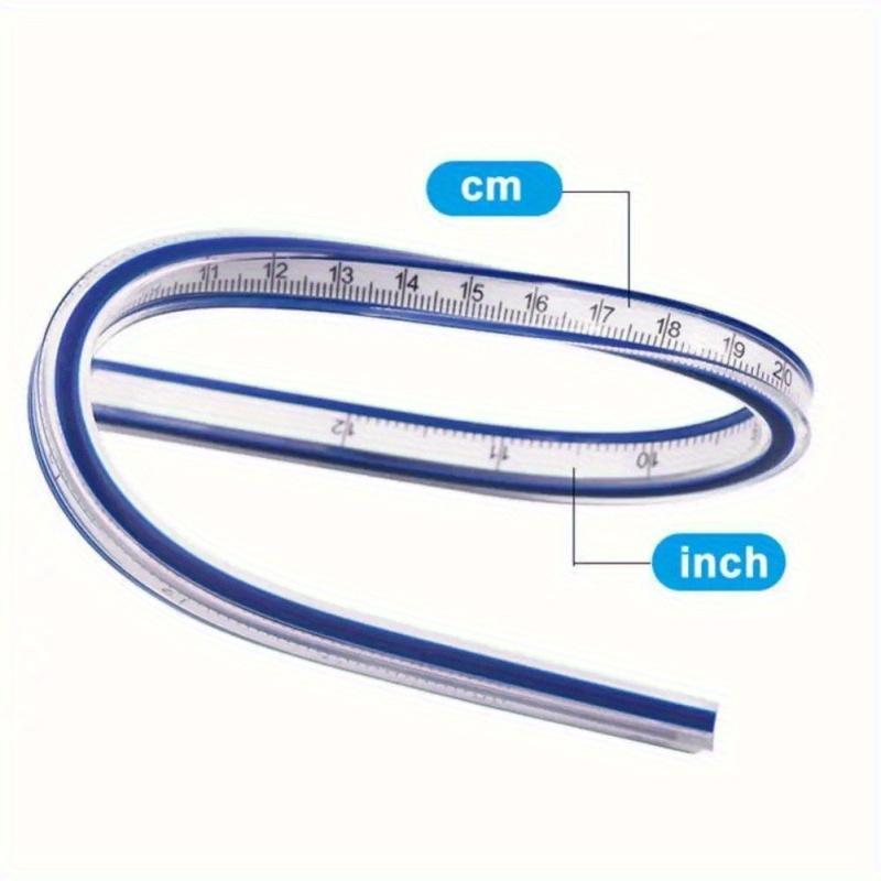 1PC Flexible Curve Ruler with Clear Scale - Soft, Durable Plastic for Sewing, Drafting & Design - Easy-To-Clean Edges