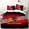 Набор из 3 предметов Chicago Blackhawks Идеально подходит для спальни Удобный комплект постельного белья включает пододеяльник и две наволочки Идеальный подарок на день рождения или Рождество