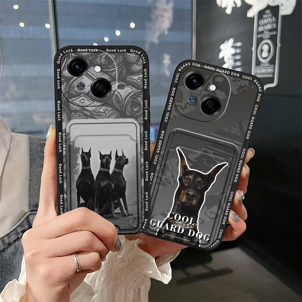 Schutzhülle Modisches Design für Tecno POP9 4G/Spark GO 1/KL4 Niedliches TPU Kartenfach Kartenhülle Stoßfest Cartoon