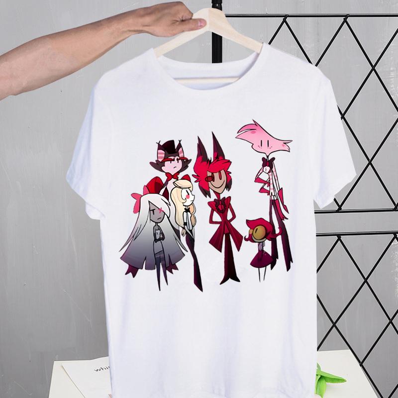 Hazbin Hotels Alastor Tshirts Men Shirt Harajaku Mens Clothing Summer Streetwear Casual Tee Short Sleeve Tops