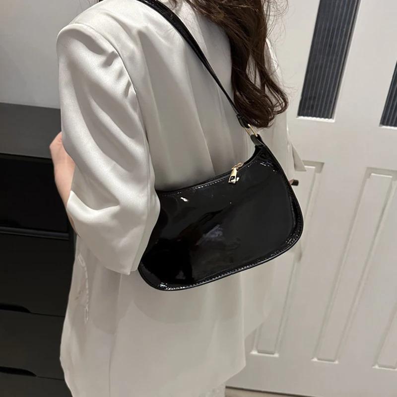 Retro Solid Color PU Leather Shoulder Underarm Bag Women's Fashi Handbags Casual Hobos Purses and Handbag Ladies Hand Bags