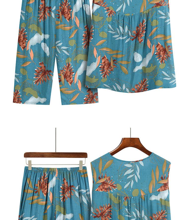 2023 Sommer Cool Ärmelloses Zweiteiler-Set für Damen: Rundhalsausschnitt und bedrucktes Design