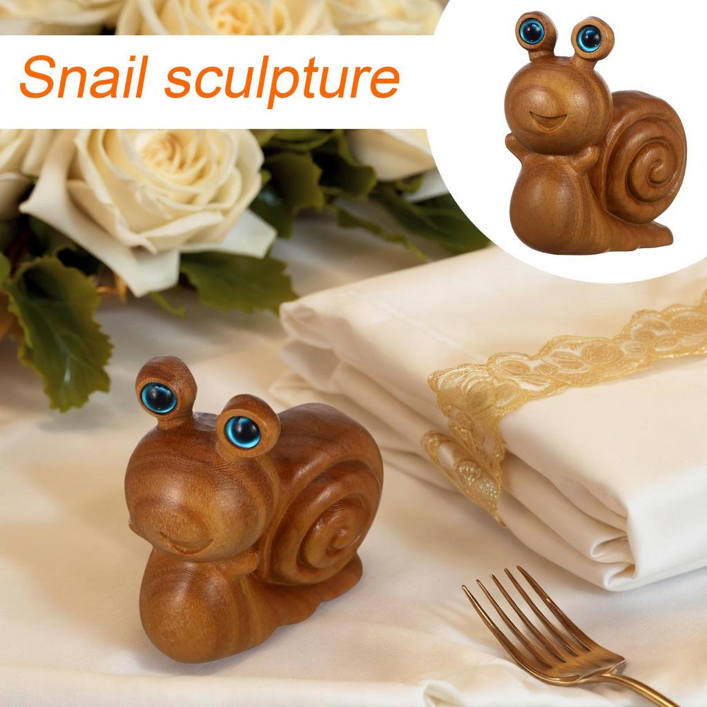 Snail Wooden Animal Decor, Miniature Figurines for Home Desk, Planter Garden Bookshelf Landscape Office Decoration