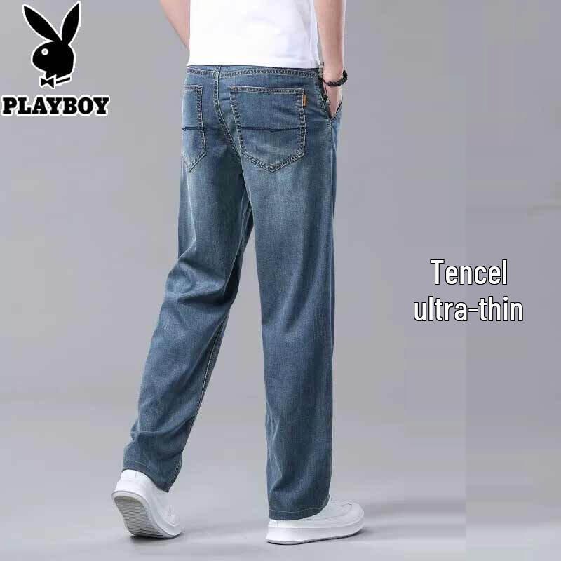 PLAYBOY Men s Cooling Tencel Loose Straight Jeans 34