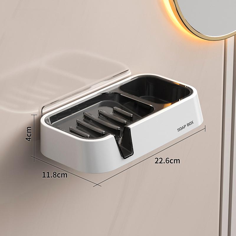 

Многофункциональная мыльница настенная с двойным сливом, стойка для хранения мыла, с чистящей щеткой, для дома, ванной комнаты, для хранения мыла и щеток