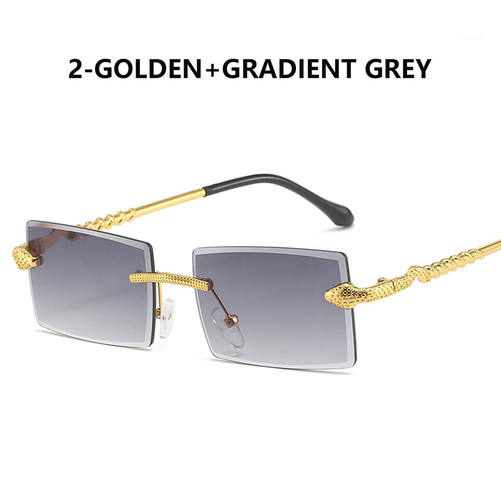 Vintage Rimless Mens Sunglasses Rectangle Frameless Sunglasses for Men Women Used for Driving Traveling Hiking Eye Protection