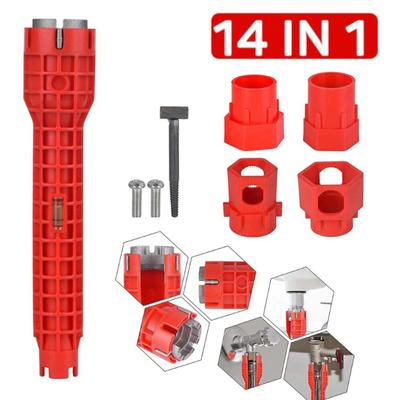 14 In 1 Faucet Sink Wrench Pipe Wrenches Faucet Sink Installer Kit for Bathroom Kitchen Plumbing Repair Installation Hand Tools